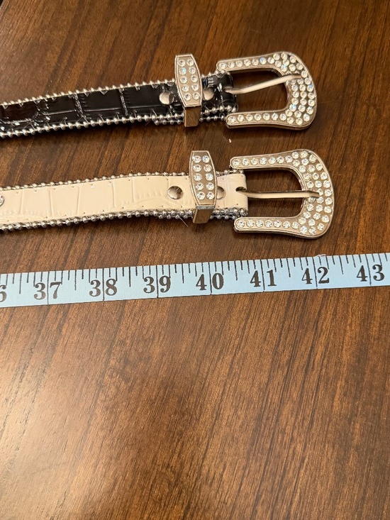 Rhinestone Belts, Western Cowgirl Country Black, White & Silvern Bling (2) main image 5